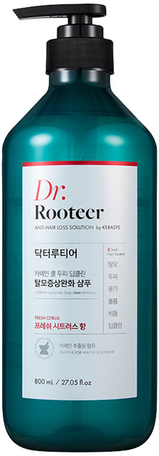 DrRooteer 咖啡因髮根蓬鬆洗髮精 清涼薄荷調, 1件, 800ml