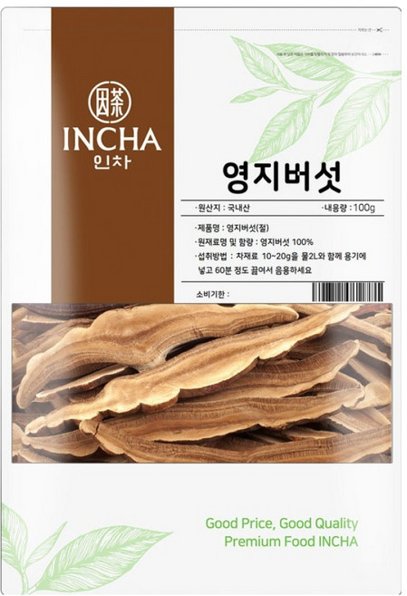 인차 국내산 영지버섯 슬라이스, 1개, 100g