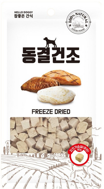 참좋은간식 강아지 고양이 동결건조간식, 치킨가슴살, 80g, 1개
