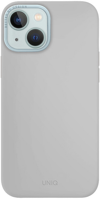UNIQ LinoHue 手機殼 iPhone 15 液態矽膠 磁吸 防摔 可替換鏡框 淺灰色