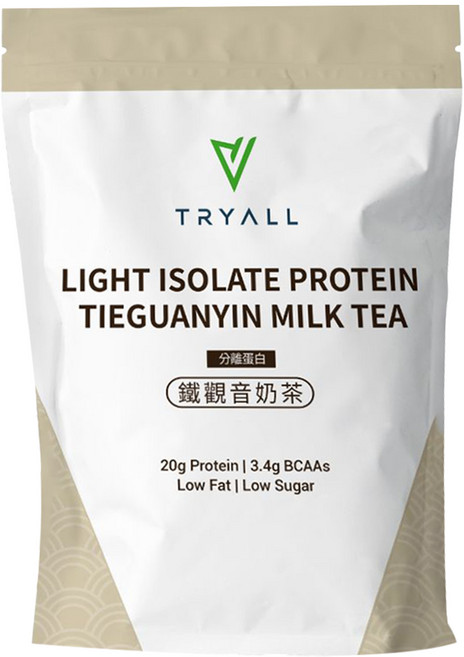 TRYALL Light 分離乳清蛋白粉 鐵觀音奶茶風味, 500g, 1個