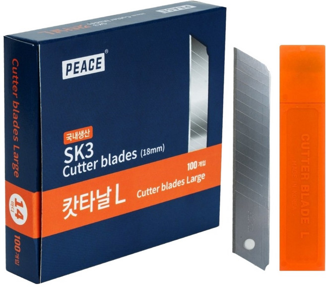 Peace 고강도 SK3 탄소강 커터 칼날 14마디 10p, 10개