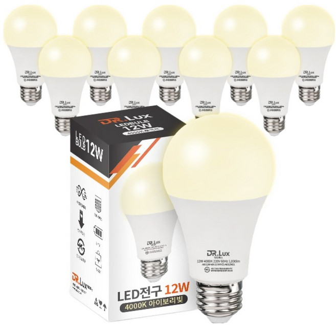 DrLux LED燈泡 12W, 10個, 自然白