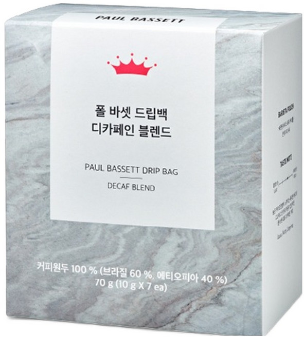 Paul Bassett 低咖啡因綜合濾掛式咖啡, 10g, 1個, 7入