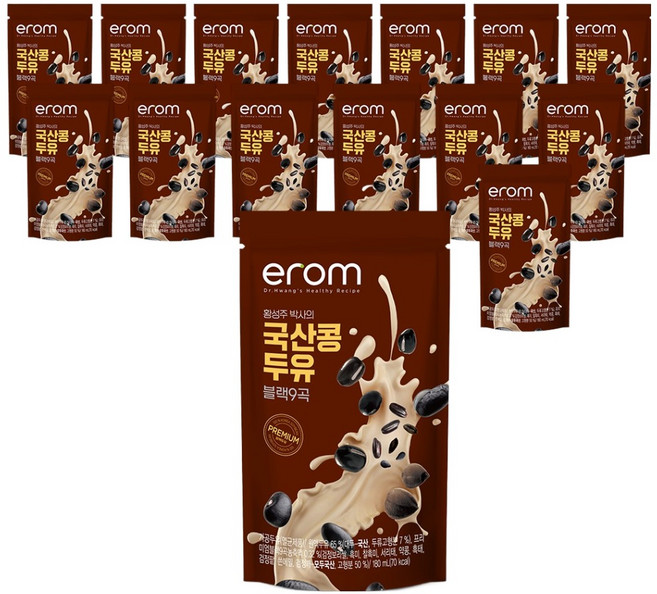 erom 黃聖周博士的韓國產黑豆9穀豆奶, 15個, 180ml