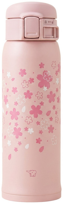 ZOJIRUSHI 象印 不銹鋼彈蓋式花漾保溫保冷杯 SM-SK48EME, 1個, 櫻花粉, 480ml