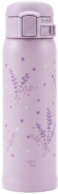 ZOJIRUSHI 象印 不銹鋼彈蓋式花漾保溫保冷杯 SM-SK48EME, 1個, 薰衣紫, 480ml