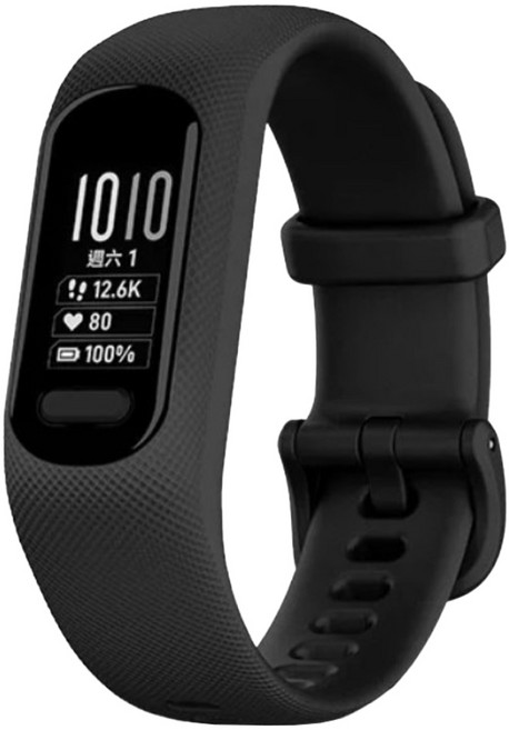 GARMIN vivosmart 5 健康心率手環 大腕徑版, 靜夜黑, 2.1cm, 藍牙