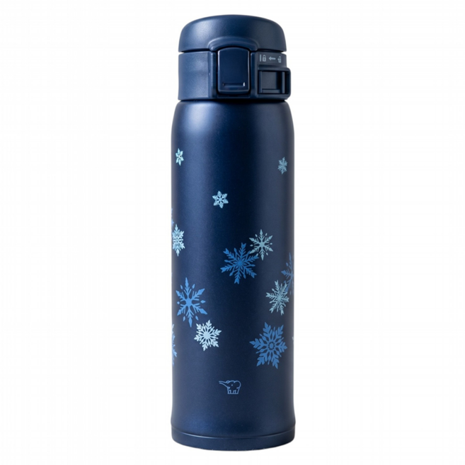 ZOJIRUSHI 象印 不銹鋼彈蓋式花漾保溫保冷杯 SM-SK48EME, 1個, 雪花藍, 480ml