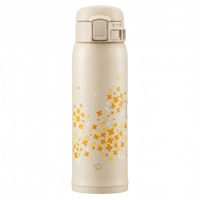 ZOJIRUSHI 象印 不銹鋼彈蓋式花漾保溫保冷杯 SM-SK48EME, 1個, 木犀黃, 480ml