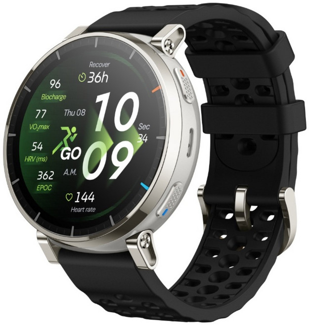 amazfit 華米 Active 3 Premium 智慧手錶, 香檳銀, 1.32吋, GPS