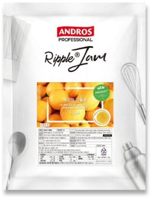 안드로스 복숭아 리플잼, 1kg, 1개