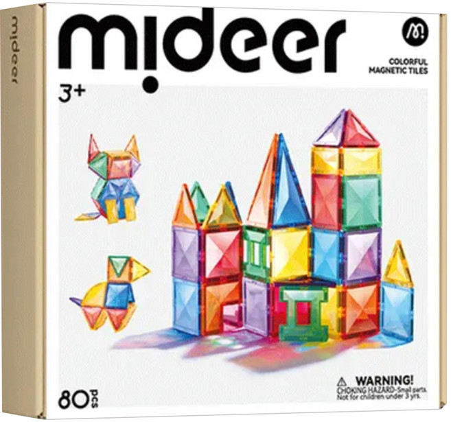 mideer 彌鹿彩窗 光影藝術磁力片 80pcs, 混和顏色, 1套