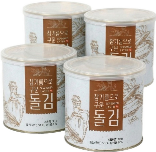 자양 참기름으로 구운 돌김, 30g, 4개