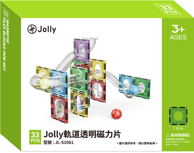 Jolly 軌道透明磁力片 33片, 多色, 1個