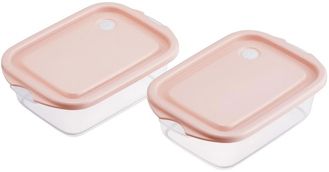 Skater 輕巧型微波保鮮盒2件組 500ml, 粉色, 1套