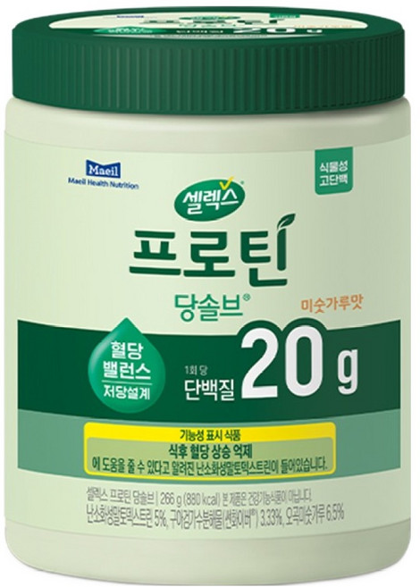 셀렉스 프로틴 당솔브 미숫가루맛, 266g, 1개