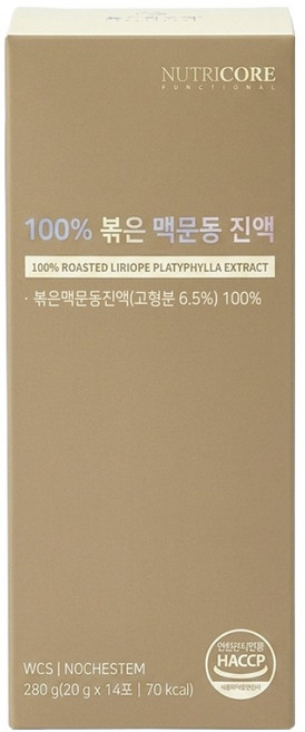 뉴트리코어 100% 볶은 맥문동 진액 14p, 280g, 1개