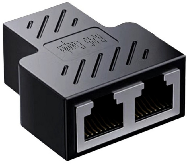 DTAudio 工業級網路線轉接頭 一轉二 P7-RJ02, 黑色, 1個, 39mm