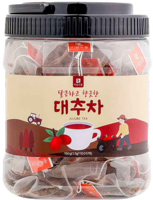 미담식품 대추차 식물유래 안심 필터 삼각티백, 1개, 100개입, 1.5g