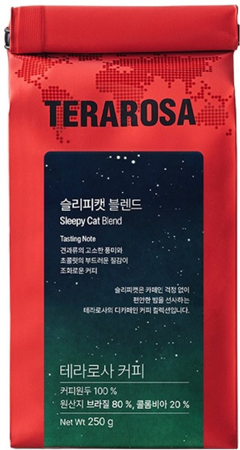 테라로사 슬리피캣 디카페인 블렌드 원두, 250g, 1개