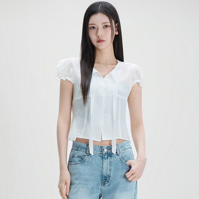 MIXXO 光澤感領結襯衫