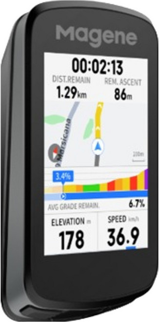 마진 사이클링 컴퓨터 C606 V2 스마트 GPS 터치 한글지원, 블랙, 1개