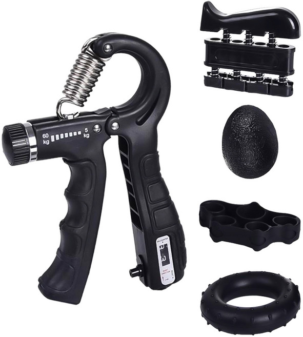AD-ROCKET Grip training 握力訓練組 計次PRO款, 黑色, 1套