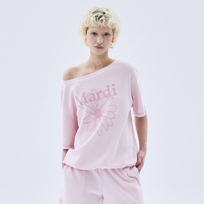 Mardi Mercredi 女款 WAFFLE T恤 露肩 花卉 MARDI