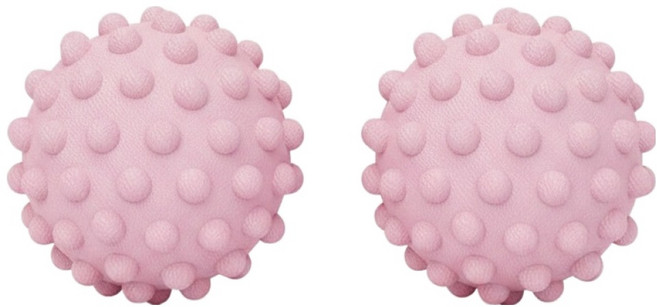 마켓피아 요가 필라테스 마사지 근육이완 롤링 마사지 지압볼 4.5cm, 핑크, 2개