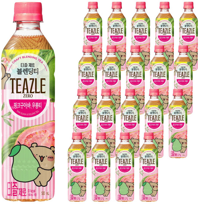 티즐 제로 핑크구아바 우롱티, 20개, 500ml