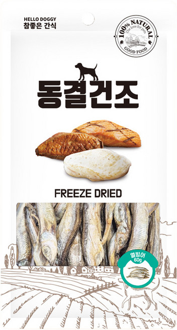 참좋은간식 강아지 고양이 동결건조간식, 열빙어, 60g, 1개