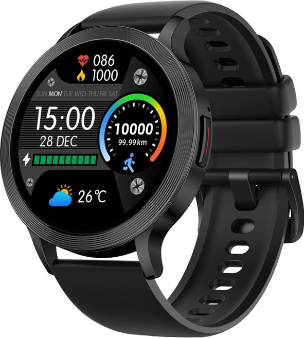 와피크 웨어러블 통화가능 스마트워치 S5 1.39 한글판, 블랙, 3.5cm, GPS + 블루투스