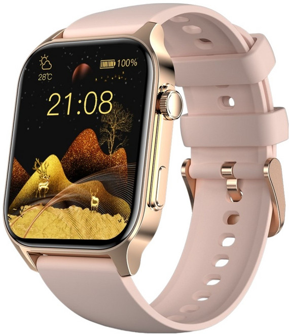 9위 - 와피크 웨어러블 통화 수신 알림 GPS 운동 블루투스 스마트워치 X5S, 골드, 4.8cm, GPS + 블루