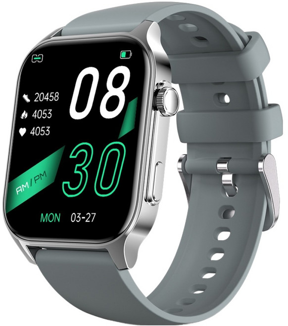 와피크 웨어러블 통화 수신 알림 GPS 운동 블루투스 스마트워치 X5S, 실버, 4.8cm, GPS + 블루투스