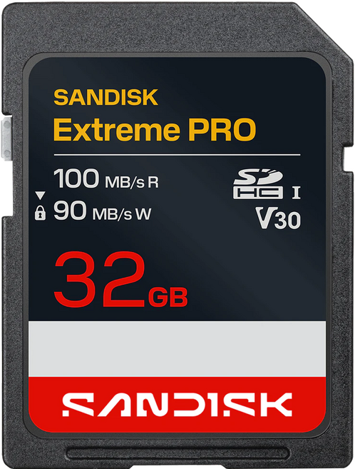 SanDisk 晟碟 2026新款 Extreme PRO SDXC U3 記憶卡 UHS-I V30 100MB/s(R)/90MB/s(W), 1個, 32GB