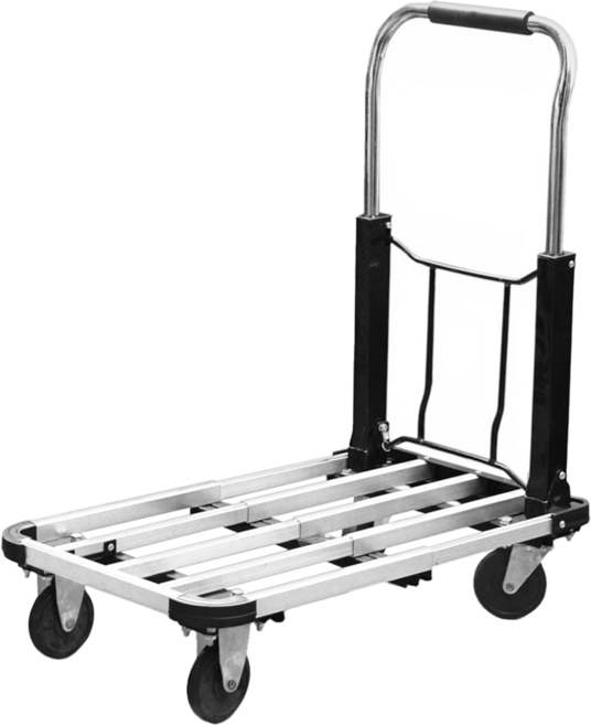 TRENY 伸縮鋁製載物車 荷重100kg, 銀黑色, 1個