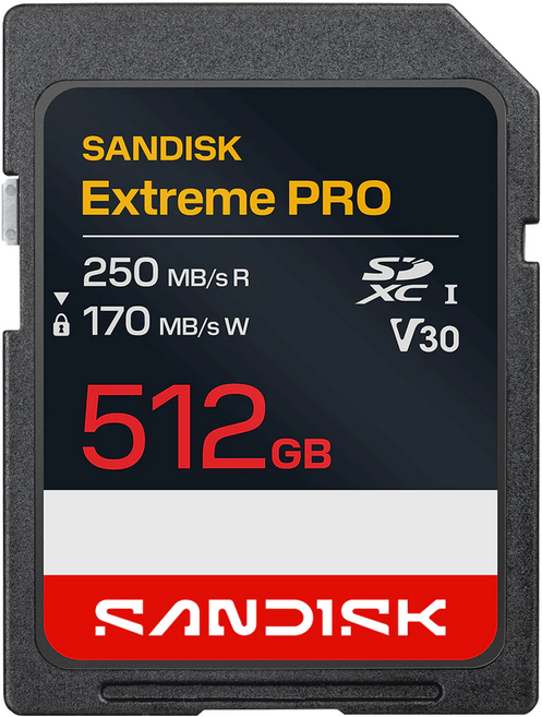 SanDisk 晟碟 2026新款 Extreme PRO SDXC U3 記憶卡UHS-I V30 250MB/s(R)/170MB/s(W), 1個, 512GB