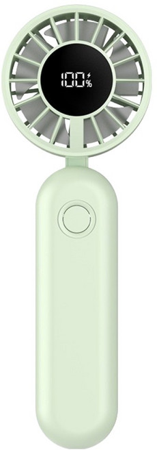 안이네 LED 초강력 무소음 충전 접이식 미니 핸디 선풍기, 그린, LC-002