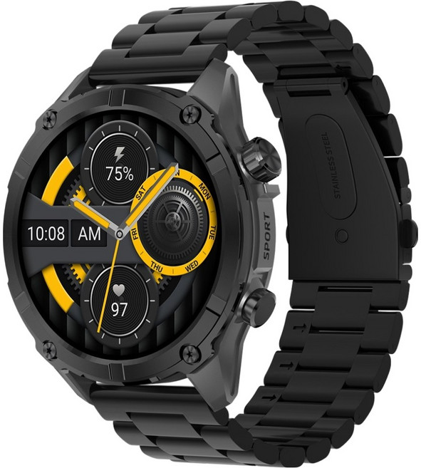 와피크 아웃도어 블루투스 스마트워치 Y7, GPS + 블루투스, 3.6cm, 그래파이트