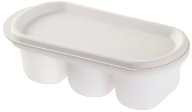 FaSoLa 食品用矽膠3格製冰格/製冰盒, 1個, 米白色