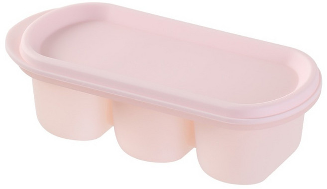 FaSoLa 食品用矽膠3格製冰格/製冰盒, 1個, 櫻花粉