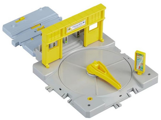 TAKARA TOMY PLARAIL 鐵道王國 多美火車 J-31 自動小汽車轉盤 TP95680, 灰色 + 黃色, 1個