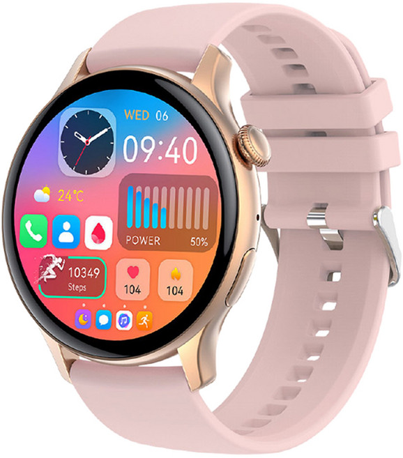DTAudio HK85 AMOLED 鋅合金+鋼化玻璃 智慧手錶 圓形 1.43" IP65 矽膠粉 5-7 Days Battery Life 多種運動模式