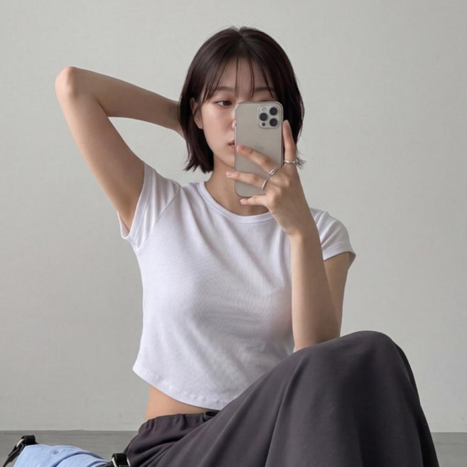 Pippin 女款羅紋短版T恤 112967