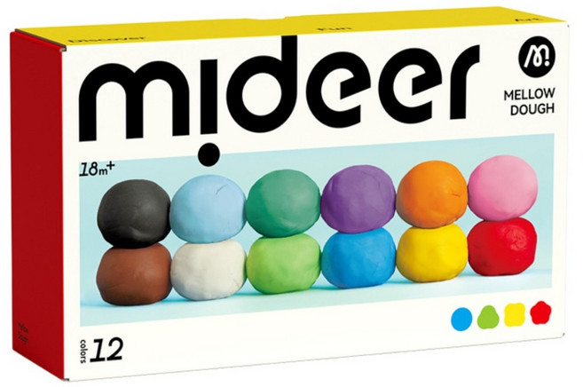 mideer 麥樂彩泥 12色, 混和顏色, 1kg, 1套