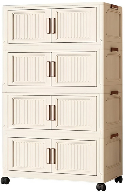 ONE HOUSE 品匠雙開磁吸折疊收納櫃 OH-R111-704 4層 280L, 實色
