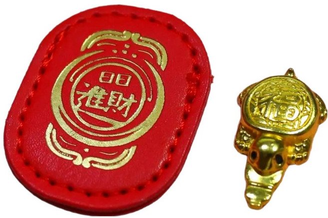 Sowonbujuck 幸運烏龜符咒皮革貼片裝飾小物, 福祿烏龜, 1個