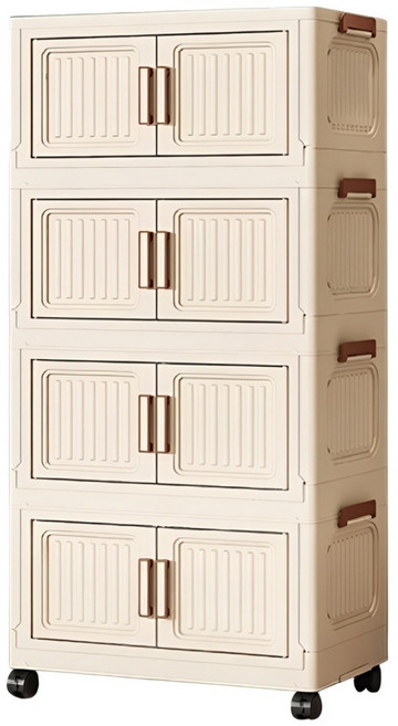 ONE HOUSE 品匠雙開磁吸折疊收納櫃 OH-R111-404 4層 60L, 實色