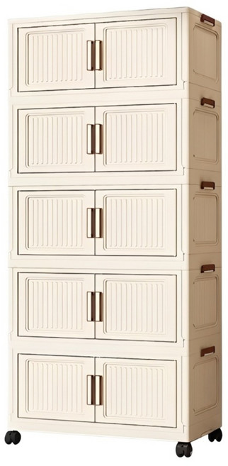 ONE HOUSE 品匠雙開磁吸折疊收納櫃 OH-R111-605 5層 225L, 實色